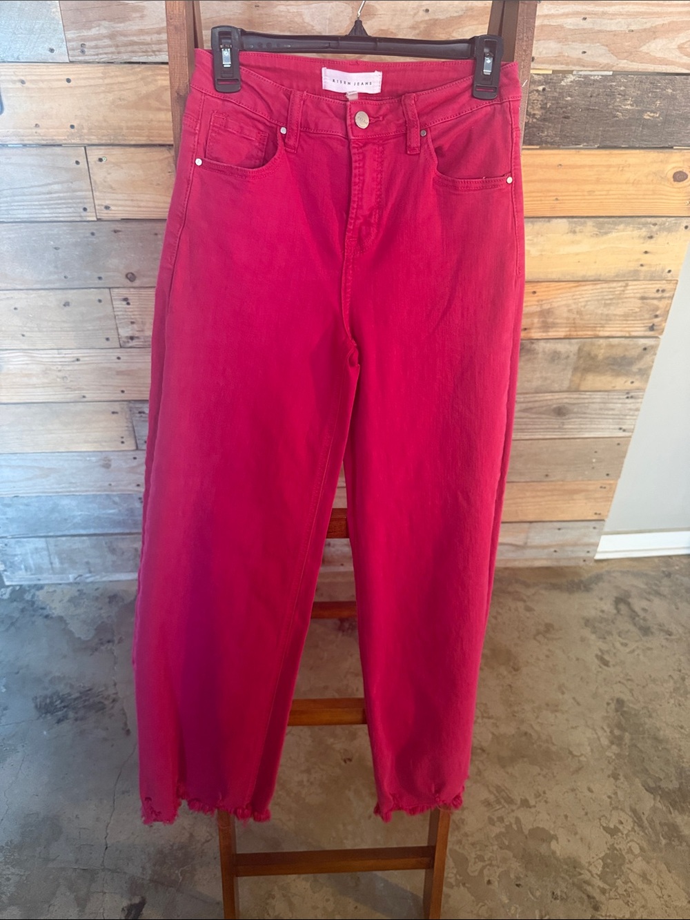 Risen Jeans Fuchsia High-Rise Straight Jeans